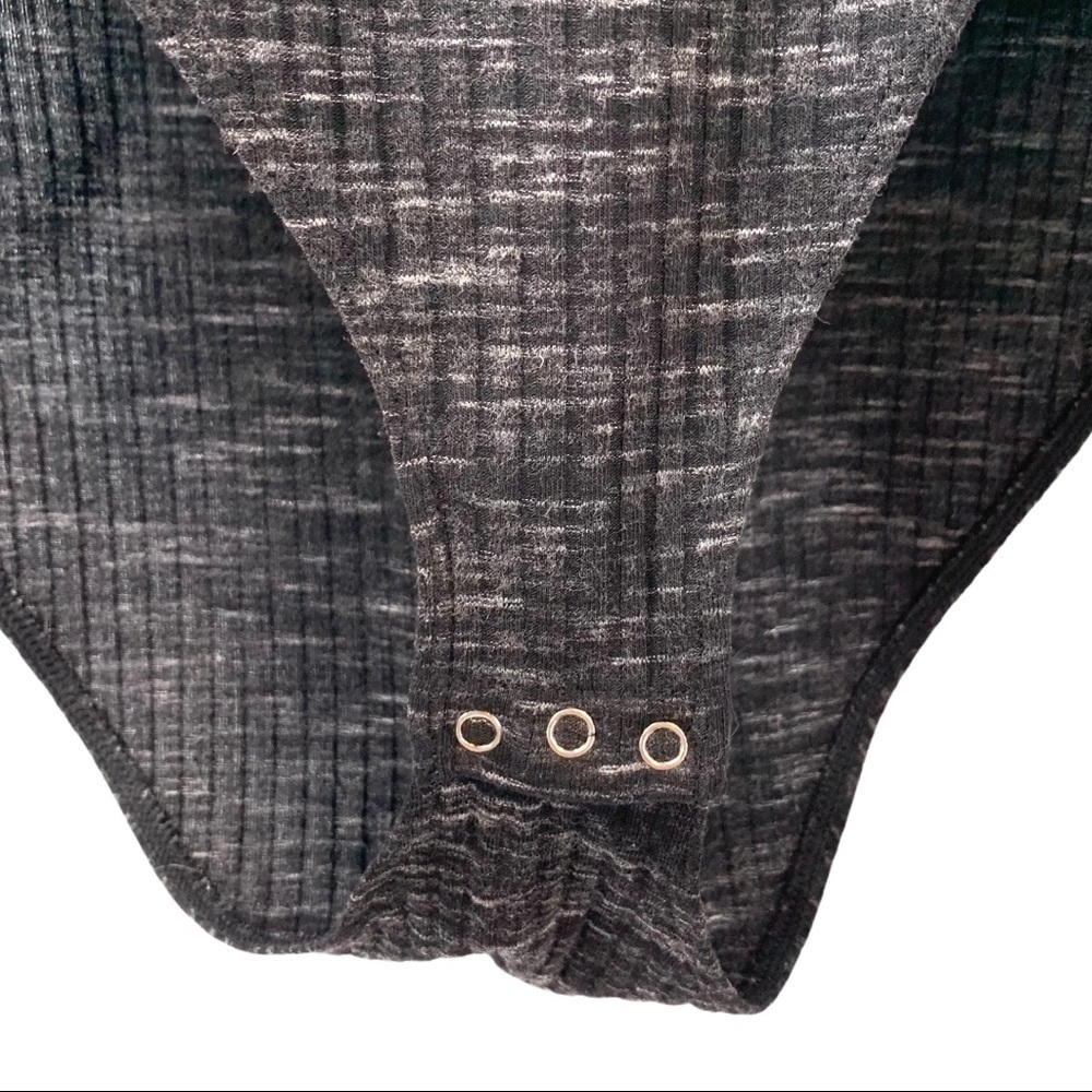 Free People Muscle Tank Charcoal Ribbed Bodysuit - Picture 4 of 8